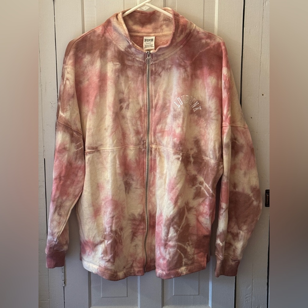 VS Pink Varsity Tie Dye Full Zip M